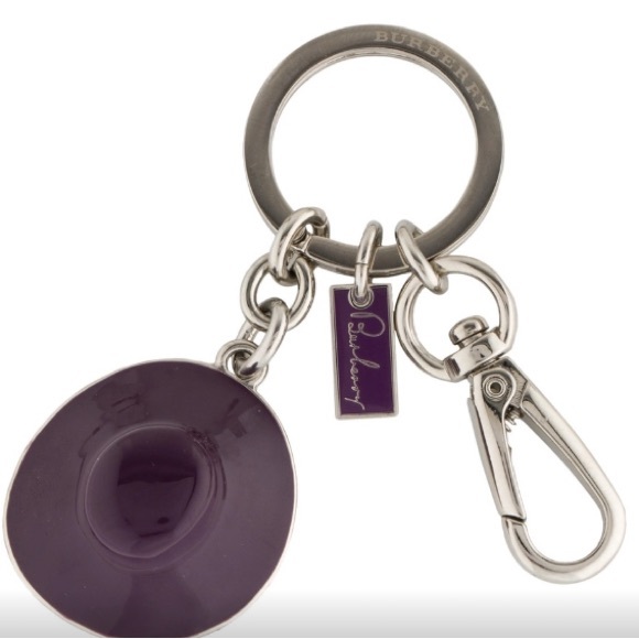 Burberry Purple Hat Keychain NWOT with Silver Hardware - Picture 1 of 8